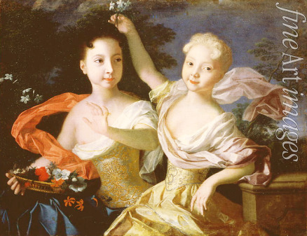 Caravaque Louis - Porträt Großfürstinnen Anna Petrowna (1708-1728) und Elisabeth Petrowna (1709-1761)