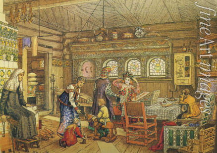 Wasnezow Appolinari Michailowitsch - Gorniza (Wohnkammer) im altrussischen Haus des 16.-17. Jahrhuderts