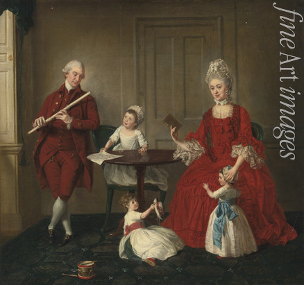 Zoffani Johann - Portrait of Mr. And Mrs. James Blew And Their Three Children In An Elegant Interior