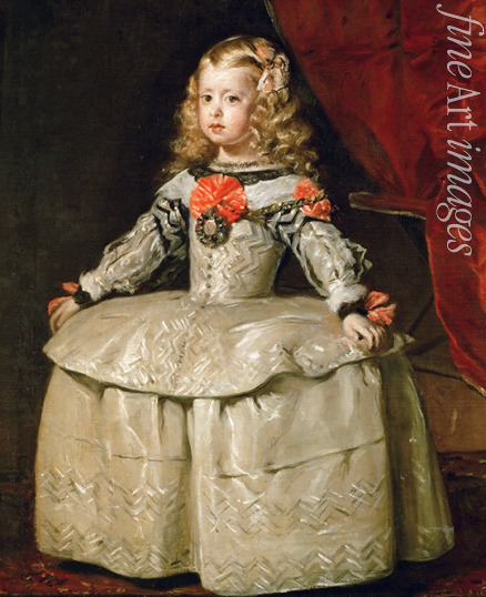 Velàzquez Diego - Porträt von Margarita Teresa von Spanien (1651-1673) in weißem Kleid