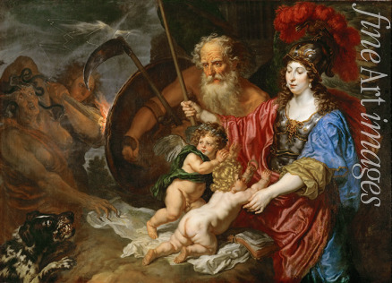 Sandrart Joachim von - Minerva and Saturn protecting Art and Science from Envy and Falsehood