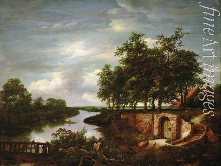 Ruisdael Jacob Isaacksz van - Flusslandschaft mit Kellereingang