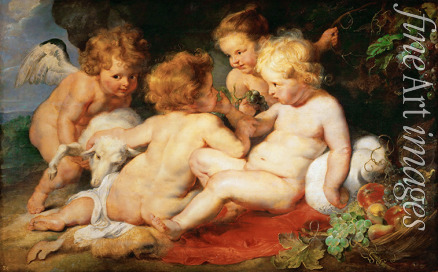 Rubens Pieter Paul - Christ and John the Baptist as Children with two angels