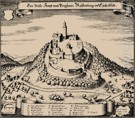 Merian Matthäus the Elder - Rusteberg castle. Topographia Sueaviae