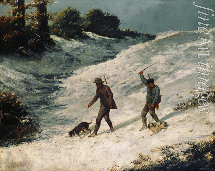 Courbet Gustave - Jäger im Schnee (Chasseurs dans la neige)