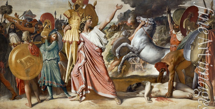Ingres Jean Auguste Dominique - Romulus, der Sieger von Acron, trägt die reiche Beute in den Zeustempel