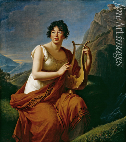 Vigée Le Brun Louise Élisabeth - Porträt der Schriftstellerin Baronin Anne Louise Germaine de Staël (1766-1817) als Corinne auf Cap Misenum