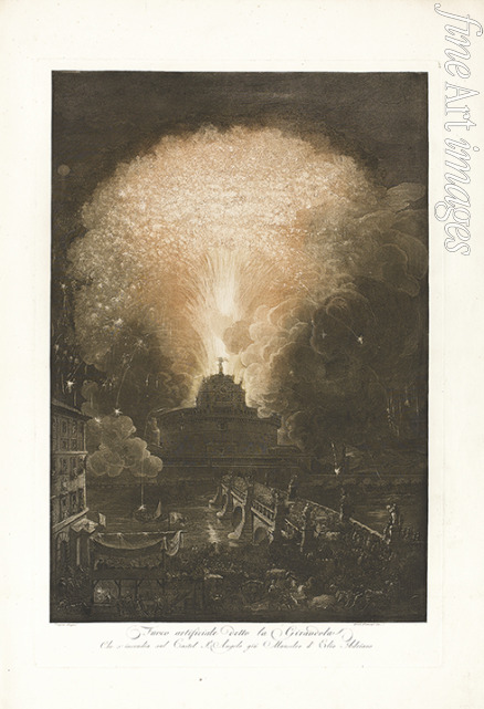Piranesi Francesco - Fuoco Artificiale detto la Girandola (The Fireworks above Castel Sant'Angelo)
