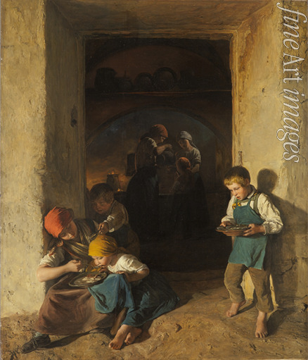 Waldmüller Ferdinand Georg - Children Receiving their Breakfast
