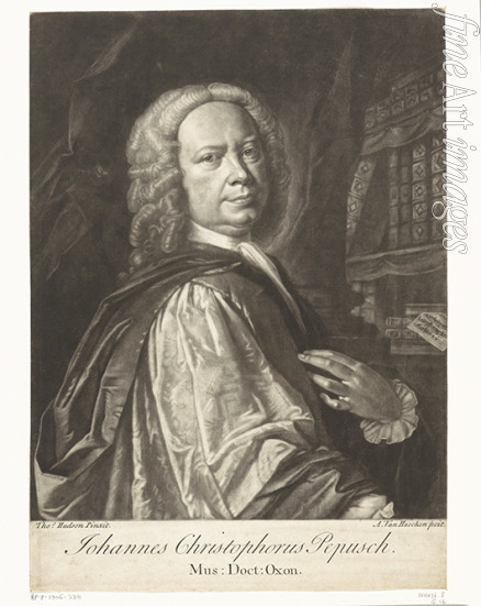 Haecken Alexander van - Portrait of the Composer Johann Christoph Pepusch (1667-1752)