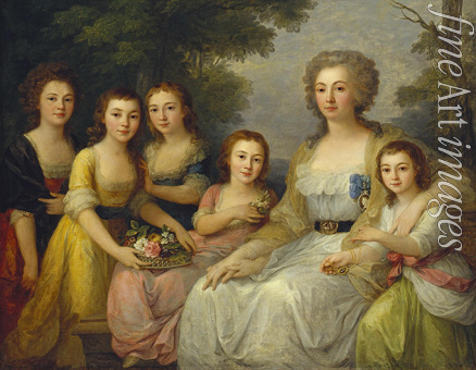 Kauffmann Angelika - Portrait of Countess Anna Stepanovna Protasova (1745-1826) with her Nices
