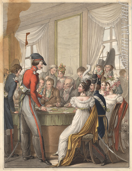 Opiz Georg Emanuel - Russische Kosaken in Paris 1814