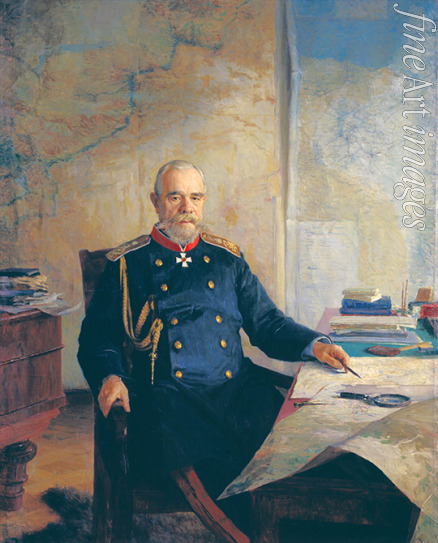 Jaroschenko Nikolai Alexandrowitsch - Porträt von General Nikolai Nikolajewitsch Obrutschew (1830-1904)