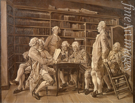 Unbekannter Künstler - Zusammentreffen der Enzyklopädisten im Haus von Diderot
