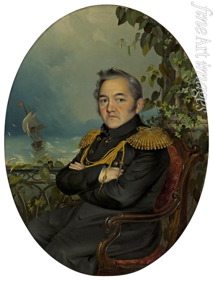 Schwede Robert - Porträt von Admiral Michail Petrowitsch Lasarew (1788-1851)