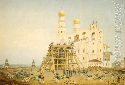Sadownikow Wassili Semjonowitsch - Aufstellung der Zarenglocke im Moskauer Kreml 1836