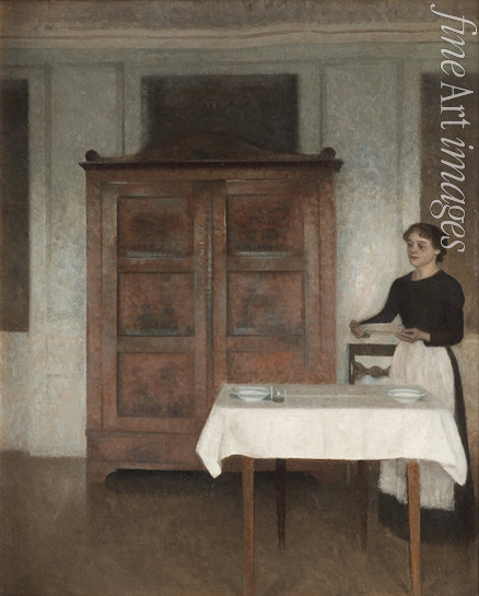 Hammershøi Vilhelm - Das Dienstmädchen deckt Tisch ein