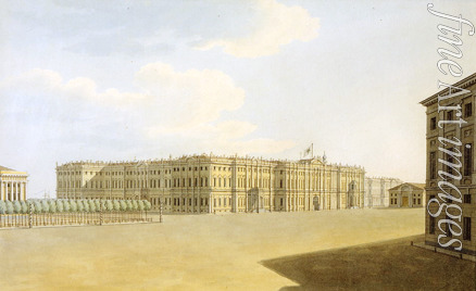 Sadovnikov Vasily Semyonovich - View of the Winter Palace from the Nevsky Avenue