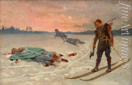 Edelfelt Albert Gustaf Aristides - The Assassination of Bishop Henrik by Lalli