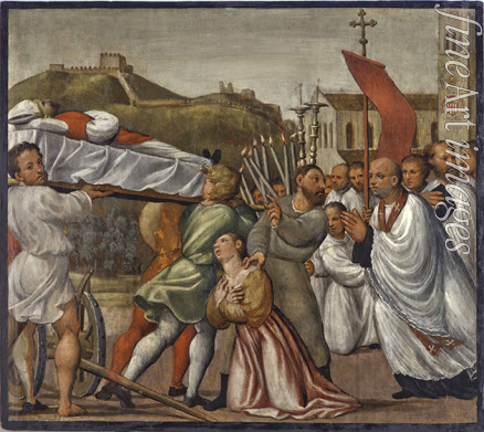 Amalteo Pomponio - Ankunft der sterblichen Überreste Titians von Oderzo nach Oderzo