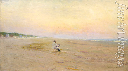 Pokhitonov Ivan Pavlovich - Artist at the seashore