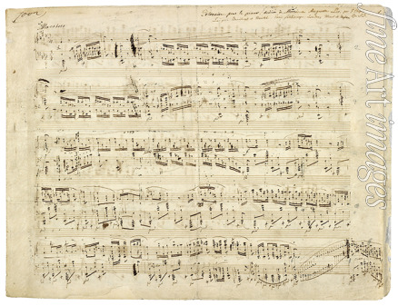 Chopin Frédéric - Autographed partiture of the Polonaise, Op. 53 in A flat major for piano