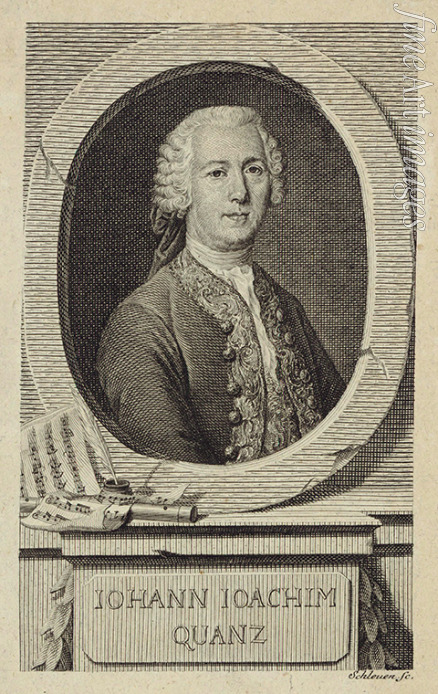 Schleuen Johann David the Elder - Portrait of Johann Joachim Quantz (1697-1773)