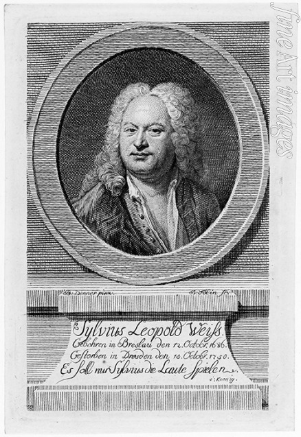 Denner Balthasar - Portrait of Sylvius Leopold Weiss (1686-1750)