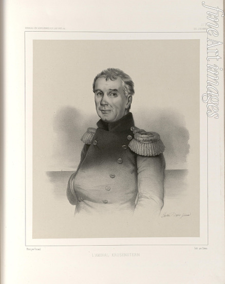 Llanta Jacques François Gaudérique - Porträt von Admiral Iwan (Adam) Krusenstern (1770-1846)
