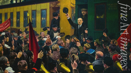 Sokolov Mikhail Georgiyevich - Lenin's Arrival at the Finland Station in Petrograd on April 16, 1917
