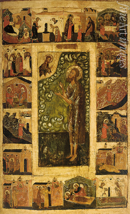 Russian icon - Saint Alexius von Edessa with Scenes from His Life