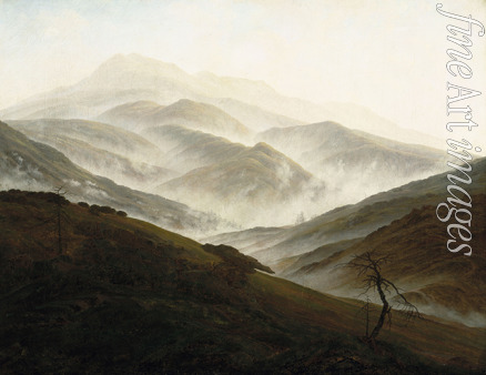Friedrich Caspar David - Riesengebirge Landscape with Rising Fog