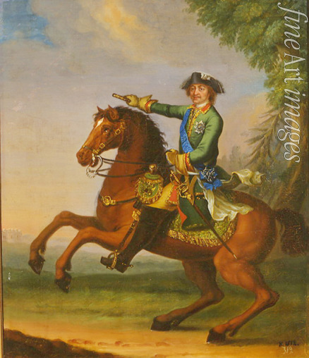 Spring Johann - Porträt von Kaiser Peter I. der Große (1672-1725)