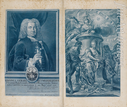 Anonymous - Portrait of Wilhelm Weinmann (1683-1741) with Frontispiece of 