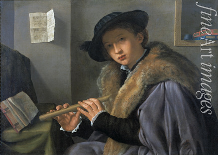 Savoldo Giovanni Girolamo (Girolamo da Brescia) - Portrait of a man with flute