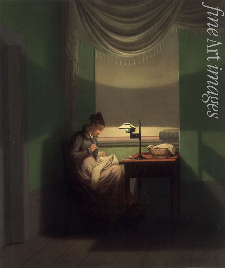 Kersting Georg Friedrich - Young Woman Sewing by the Light of a Lamp