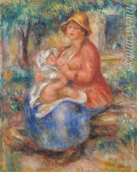 Renoir Pierre Auguste - Aline Renoir stillt ihr Baby