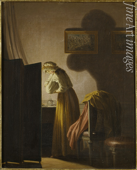 Hilleström Pehr - A Woman Catching Fleas by Candlelight