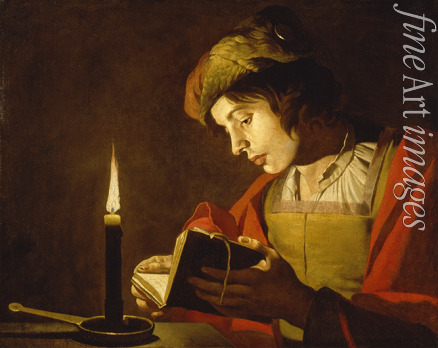 Stomer Matthias - A Young Man Reading by Candlelight