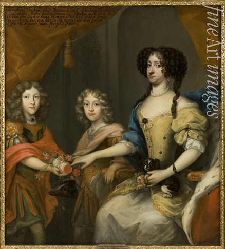 Krafft David von - Anna Sophie von Dänemark (1647-1717), Kurfürstin von Sachsen mit Söhne Johann Georg und Friedrich August