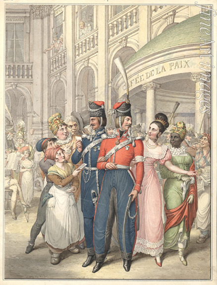 Opiz Georg Emanuel - Russische Kosaken in Paris 1814