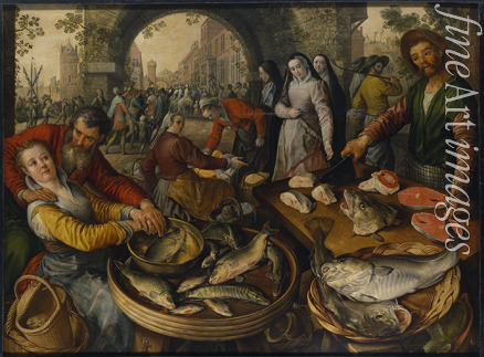 Beuckelaer Joachim - A Fish Market with Ecce Homo