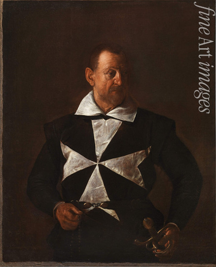 Caravaggio Michelangelo - Porträt des Fra Antonio Martelli (Der Malteserritter)