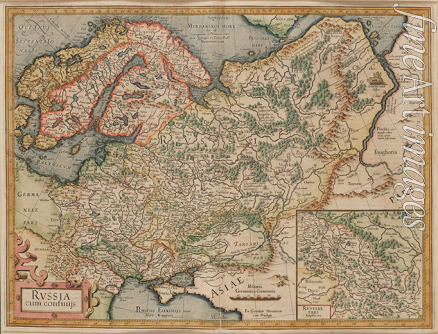Mercator Gerardus - Russia cum Confinijs. Karte von Russland