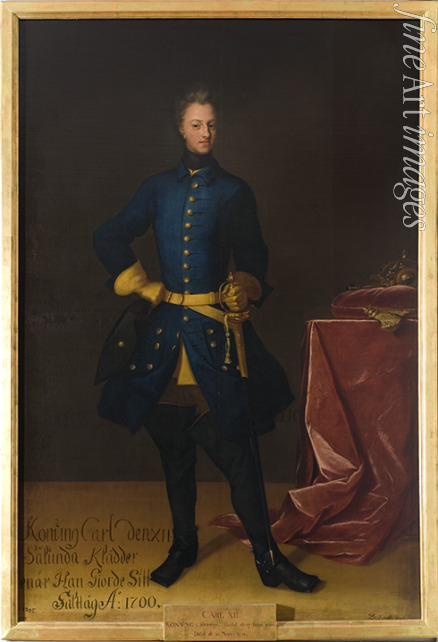 Krafft David von - Portrait of the King Charles XII of Sweden (1682-1718)