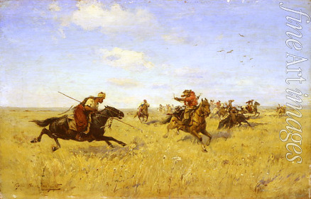 Vasilkovsky Sergei Ivanovich - Fight between Dnieper Cossacks and Tatars