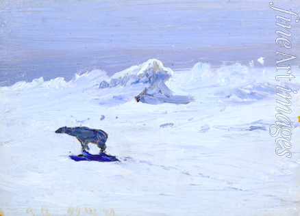 Borisov Alexander Alexeyevich - Moonlit night. Polar bear hunting