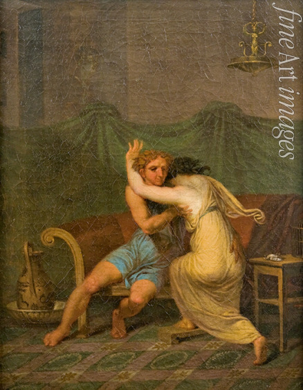 Abildgaard Nicolai Abraham - Catullus and Lesbia, who in his arms seek solace for the death of her sparrow