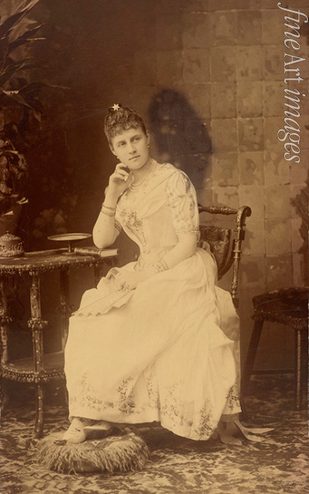 Bergamasco Charles (Karl) - Porträt von Großfürstin Alexandra Georgiewna von Russland (1870-1891)