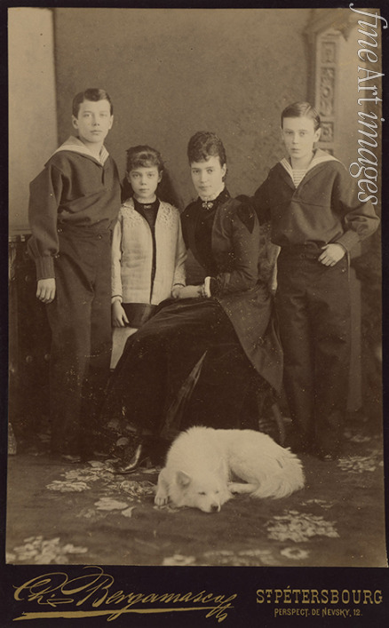 Bergamasco Charles (Karl) - Kaiserin Maria Fjodorowna mit Kinder Nikolaus Alexandrowitsch, Georgi Alexandrowitsch und Xenia Alexandrowna